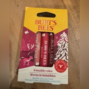 Burt's Bees Kissable Color Lip Balm Trio - Rhubarb, Red Dahlia, Hibiscus